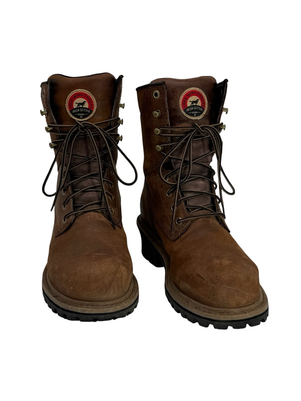 Irish Setter Chestnut Brown Lace-Up Women’s Leather Work Boots Steel Toe Size 7